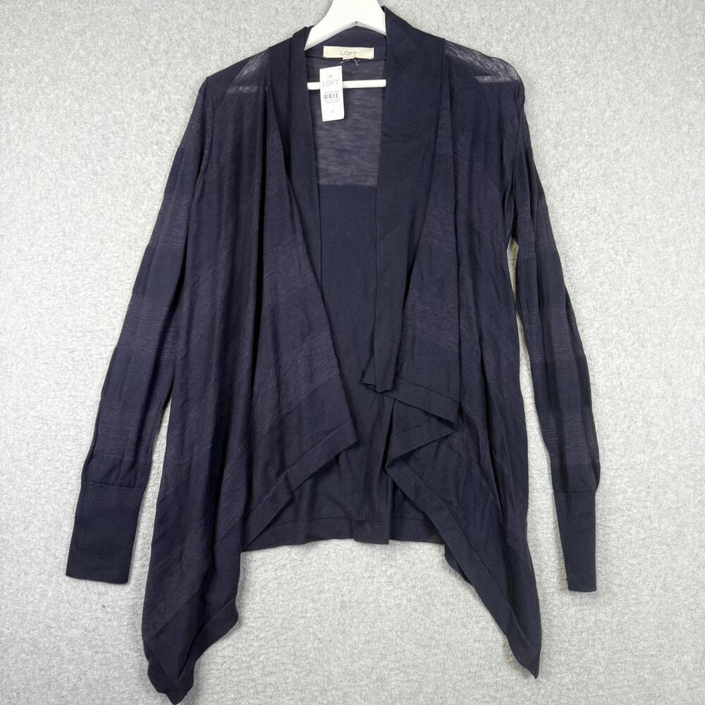 Brand New LOFT Women's Size Small Black Open Front Cardigan Sweater